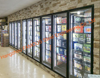 Cina Supermarket Multideck Pintu Kaca Dipanaskan Untuk Ruang Dingin / Bagian Kulkas / Freezer pemasok